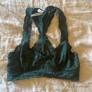 Free People Galloon Racerback Bralette Dark Green